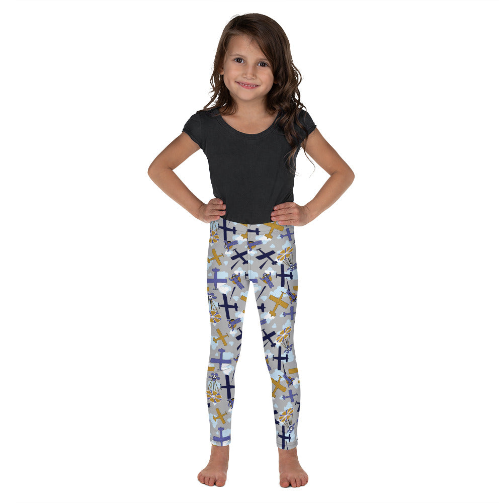 Airplanes on Gray - Kid's Leggings