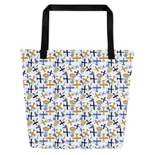 Load image into Gallery viewer, Airplanes Everywhere -  Large Tote Bag
