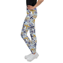 Load image into Gallery viewer, Airplanes on Gray - Youth Leggings
