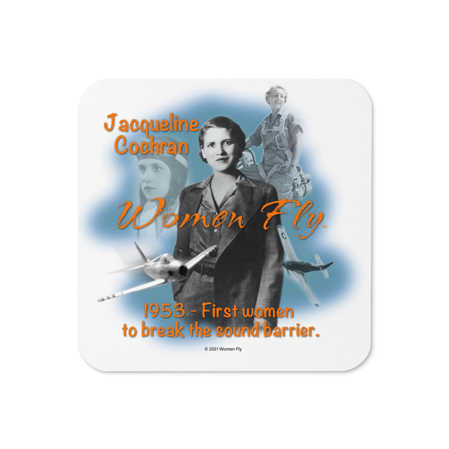 Jackie Cochran - Cork-back coaster