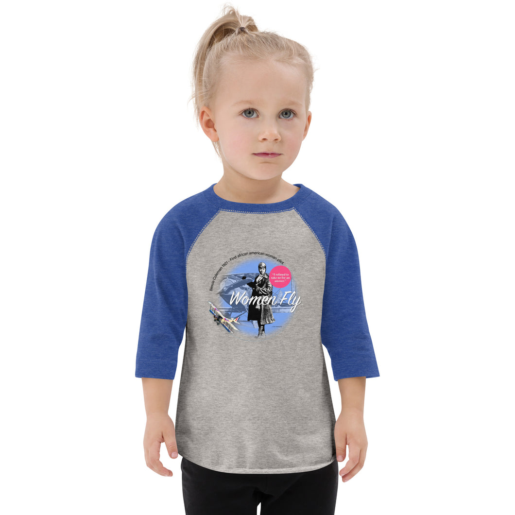 Bessie Coleman - Toddler baseball shirt
