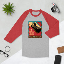 Load image into Gallery viewer, Amelia Earhart 20th Century Hero – 3/4 sleeve raglan shirt
