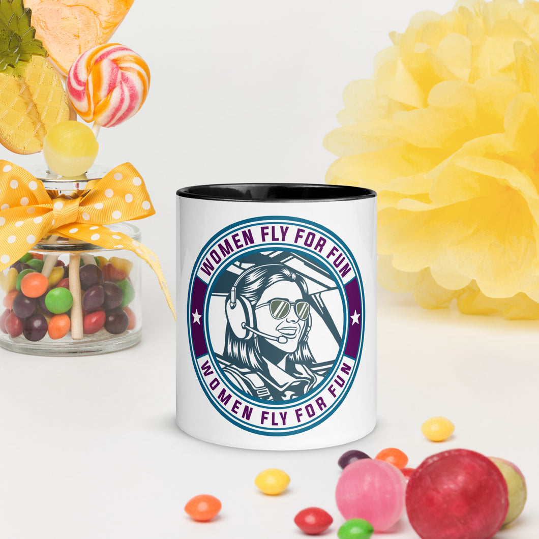 Women Fly for Fun Mug with Color Inside