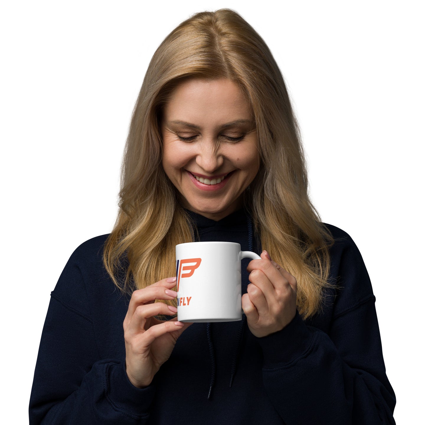 Women Fly White glossy mug