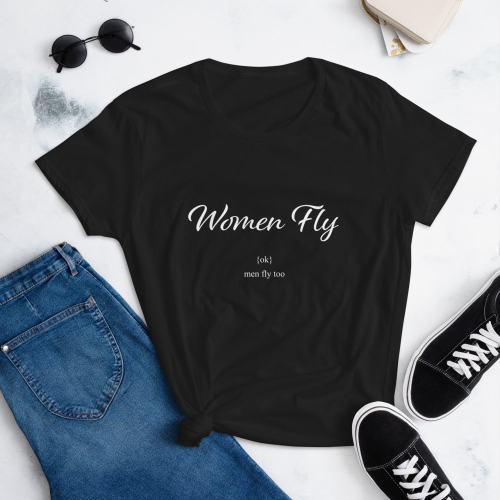 Ok men fly too - Women's short sleeve t-shirt