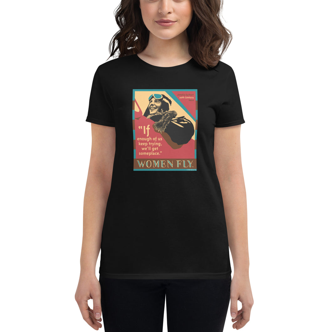 Amelia Earhart 20th Century Hero – Women's short sleeve t-shirt