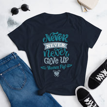 Load image into Gallery viewer, Women&#39;s short sleeve t-shirt- Never Give Up
